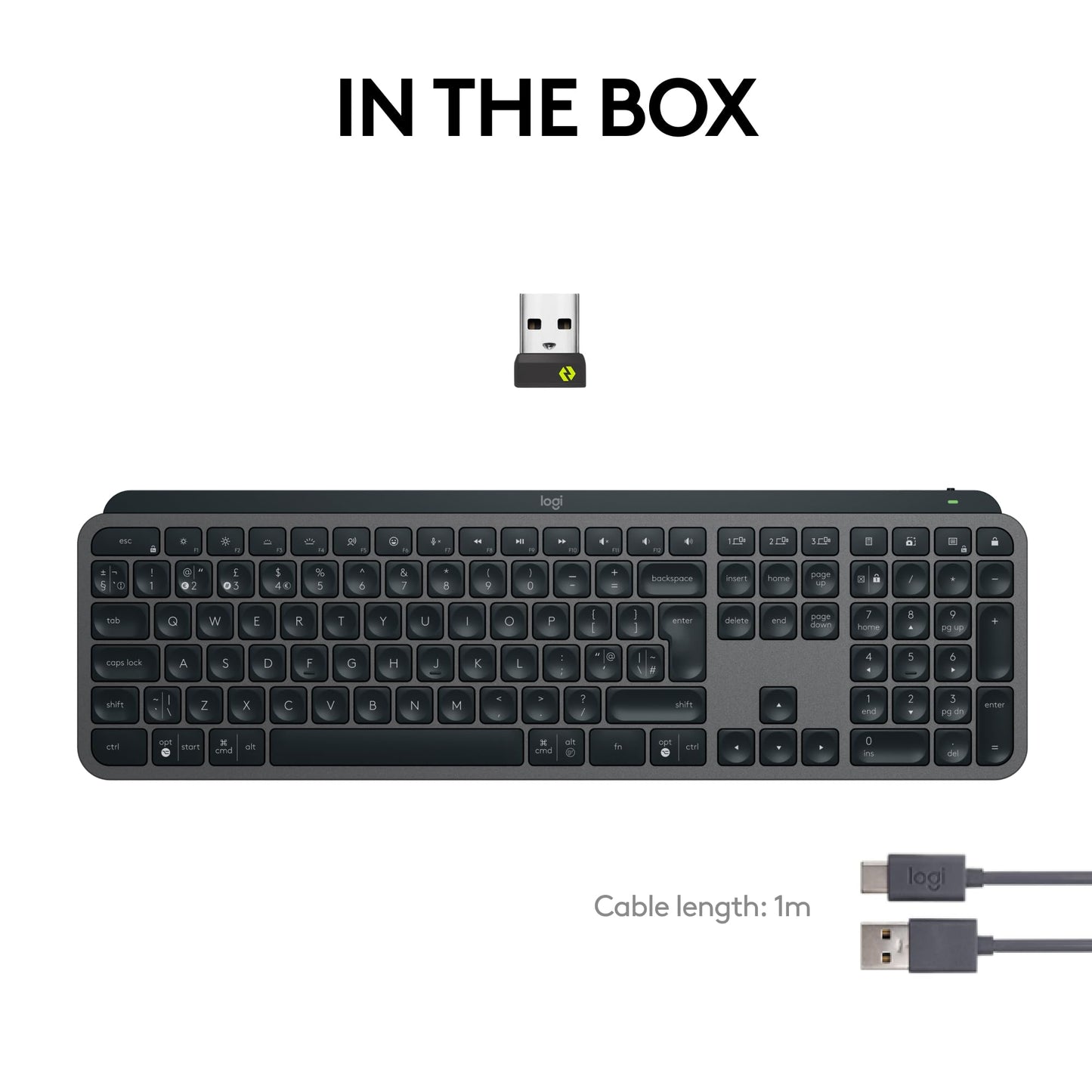 Logitech MX Keys S Wireless Keyboard, Low Profile, Fluid Quiet Typing, Programmable , Backlighting, Bluetooth, USB C Rechargeable, for Windows PC, Linux, Chrome, Mac, QWERTY UK English - Graphite