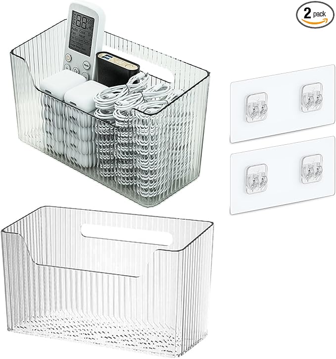 Set Of 2 Storage Organizer Bins Wall Mounted Shower Basket, Shower Caddy