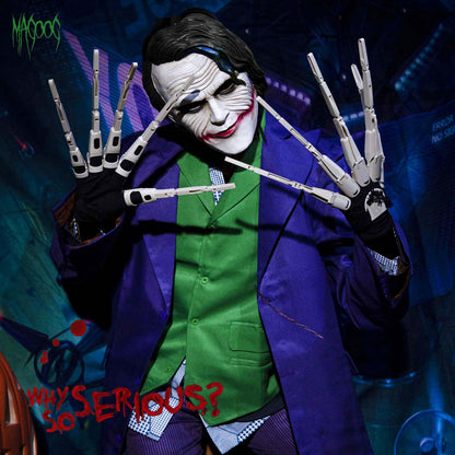 Magoog Halloween Articulated Fingers with Gloves, Articulated Finger Extensions, Scary Skeleton Bone Claw Hand, 3D Printed Novelty Props for Cosplay, Fits Most Fingers Sizes, White