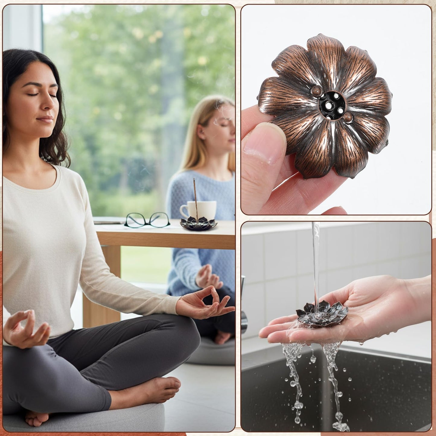 SHENLIU 30 Pieces Incense Holder Lotus Sticks, 2.13inch Incense Burner Cone Burner for Home Fragrance Yoga Sauna SPA Bedroom