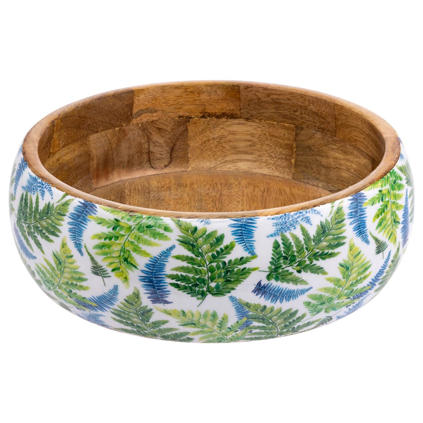 Boston International Serving Bowls Mango Enamel & Wood Bowl, 10" Diameter, Arwea