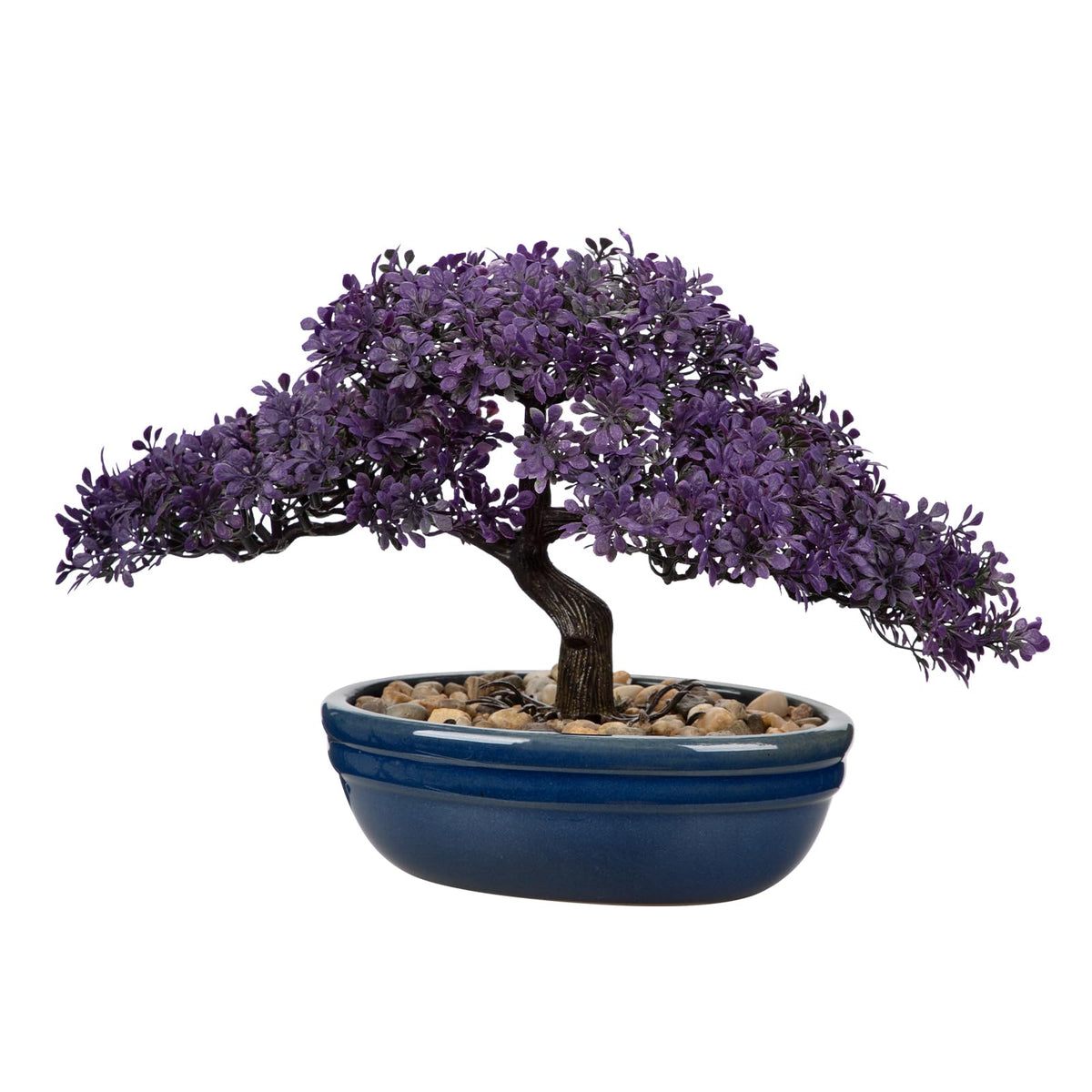 Artificial Bonsai Tree Juniper Faux Plants Indoor Fake Plants Decor with Blue Ceramic Pots for Home Table Office Desk Bathroom Shelf Bedroom Living Room Farmhouse Decorations