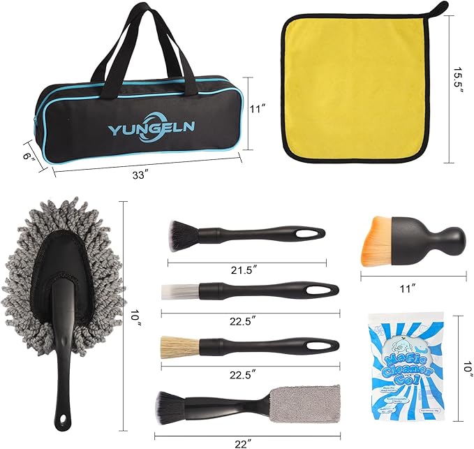 Car Detailing Brush Kit with Detail Brushes, Car Interior Detailing Brushe