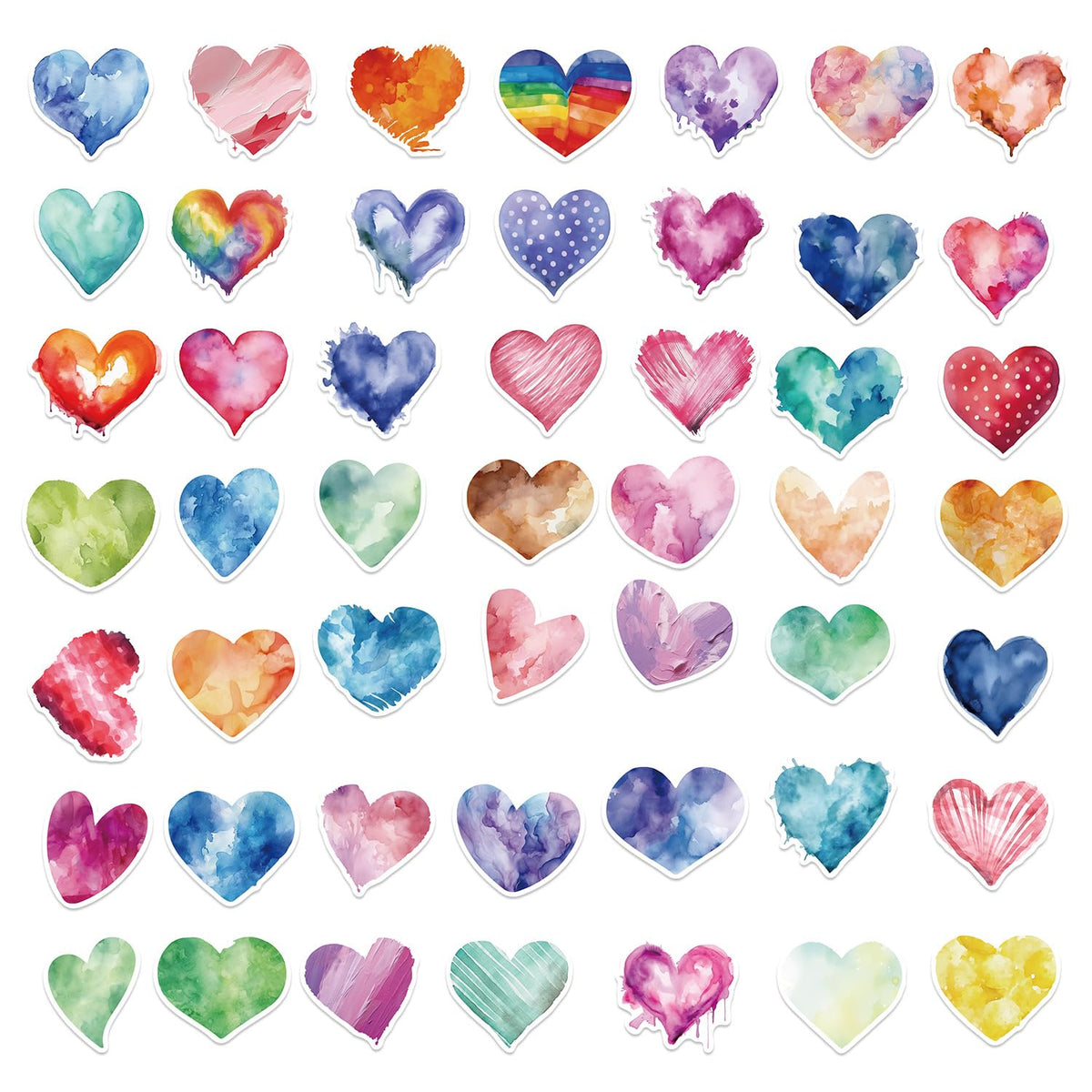 50 PCS Love Stickers Heart Sticker Cute Sticker for Journaling Laptop Scrapbook Water Bottles Guitar Suitcase Phone Snowboard Waterproof Vinyl Gifts for Women Girl Kids Adult Teens