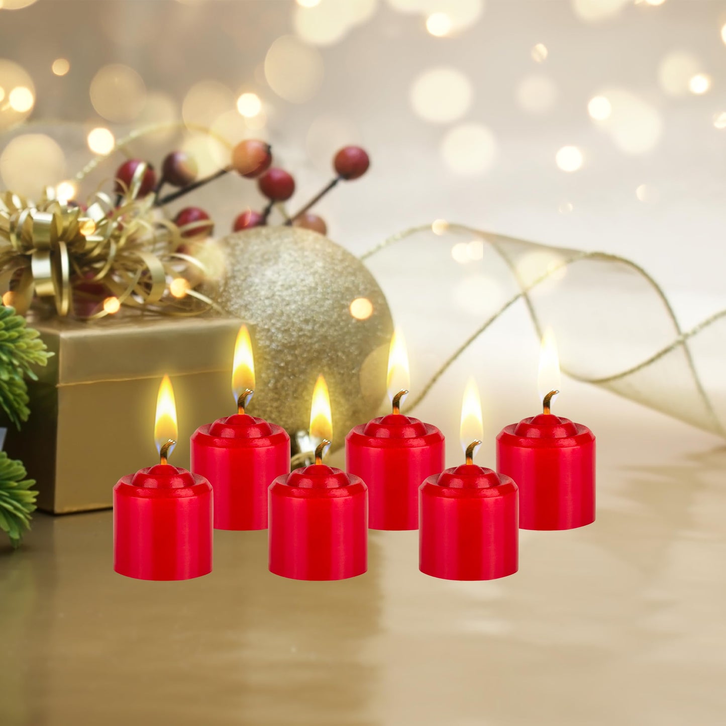 Mega Candles 12 pcs Unscented Red Votive Candles, Hand Poured Wax Candle 10 Hours 1.38 Inch x 1.5 Inch, Home Décor, Wedding Receptions, Centerpieces, Occasions, Events, Meditations, Holders