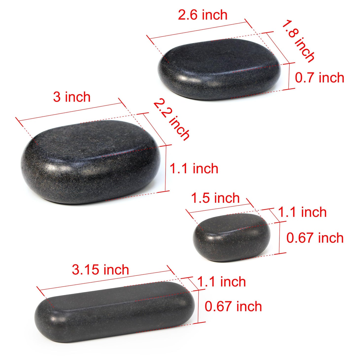 Master Massage 28 Piece Essential Hot Stone Massage Stone Set Kit Package for Professional or Home Spa Stone Therapy, Healing, Pain Relief-Basalt Rock
