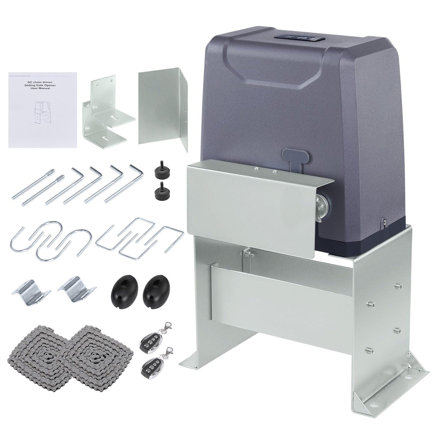 CO-Z 3300 lb Automatic Sliding Gate Opener with 2 Remote Controls, Electric Rolling Driveway Fence Slide Gate Motor, Complete Gate Operator Hardware Security System Kit for Sliding Gate Up to 40 Feet