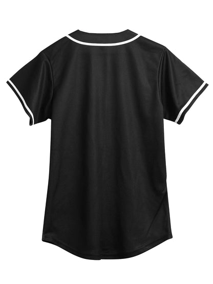 Amzdest 90s Clothing for Women, Unisex Hip Hop Party, Bel Air 23 Baseball Jersey Short Sleeve Button Down Shirt (23Black, Small)