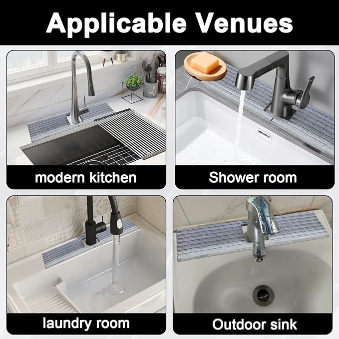 Faucet Mat for Kitchen Sink, Stone Faucet Mat for Kitchen Sink Tray
