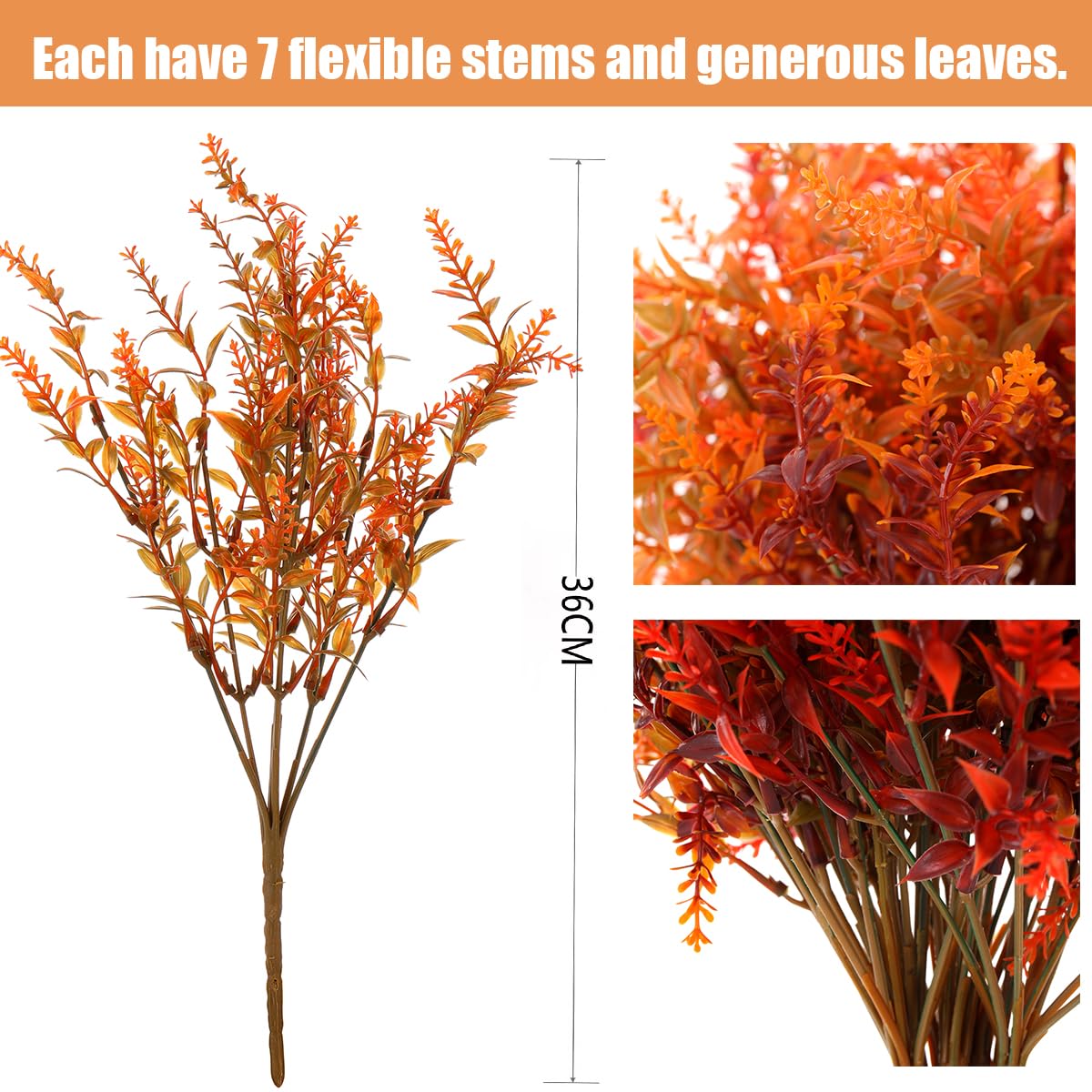 HBell 12 Bundles Artificial Fall Flowers No Fade Faux Autumn Plants,Fake Indoor Outdoor Greenery for Thanksgiving Christmas Wedding Party Home Garden Décor (Autumn)