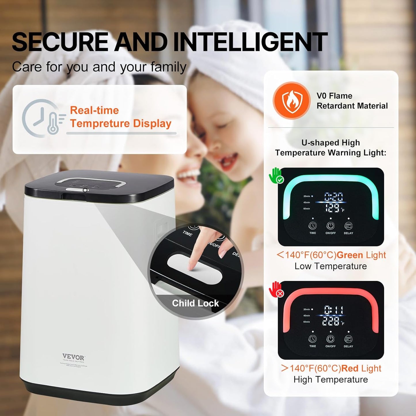 VEVOR Towel Warmers for Bathroom, Towel Warmer Bucket Auto Shut Off for Spa Fits up to 3 Oversized Towels, Blankets, Clothes, Bathrobes, PJ's and More