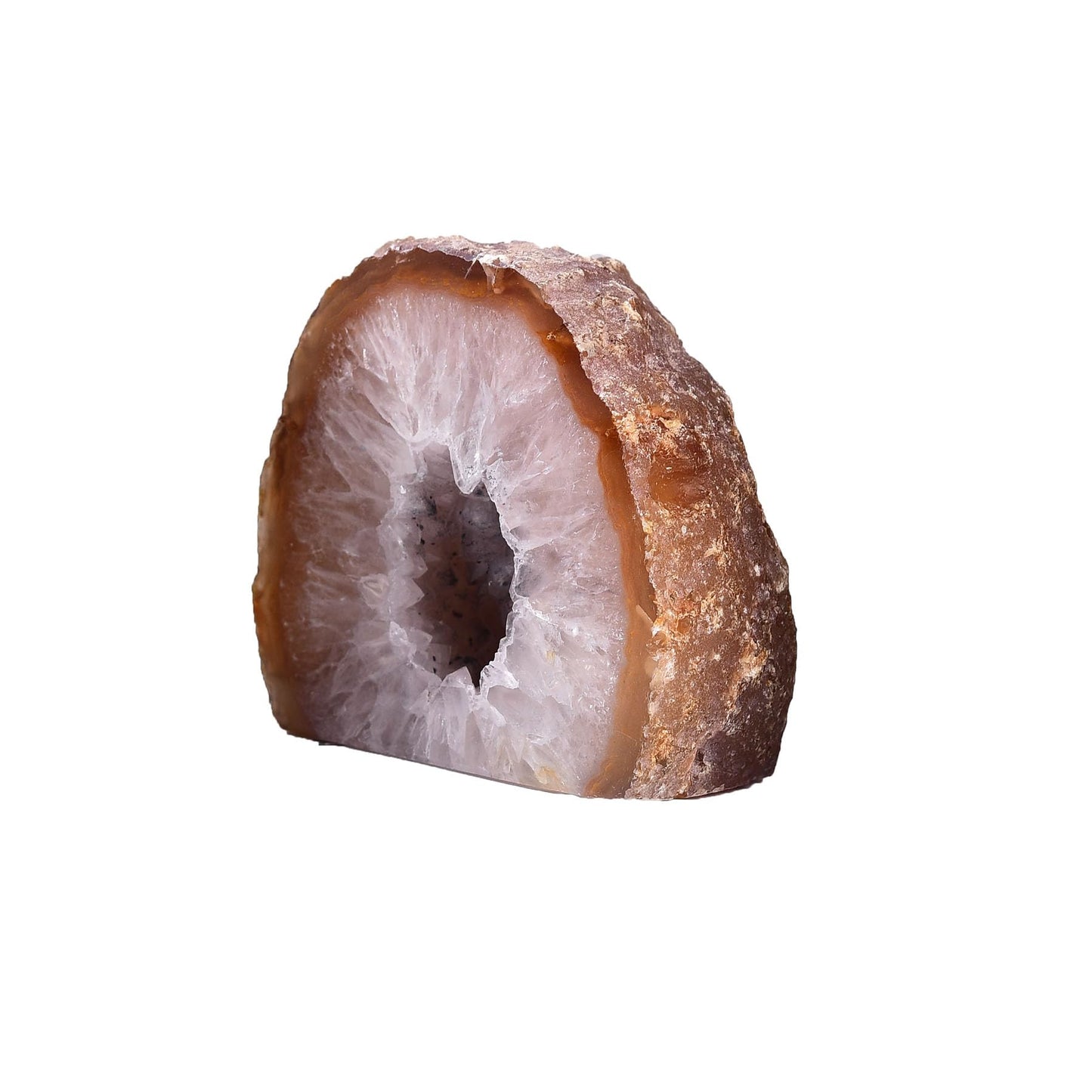 AMOYSTONE Natural Agate Home Decor – Large Agate Geode Stone Natural Brown – Unique Crystal Ornament for Bedroom, Desk (1.5-2 Lbs)
