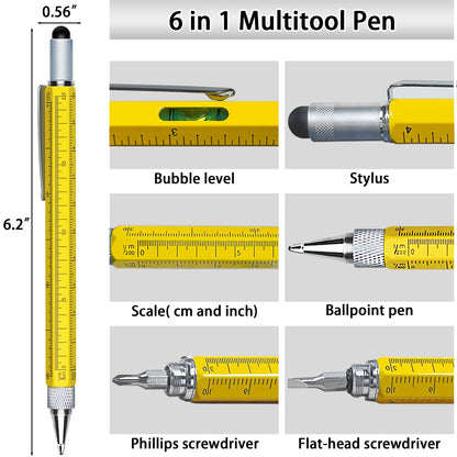 Gifts for Men, Stocking Stuffers for Men Adults, Multitool Pen Set 2pcs Multi-Tool Pens Cool EDC Gadgets, Christmas Birthday Presents White Elephant Gifts for Adults Dad Grandpa Husband Him Guys Women