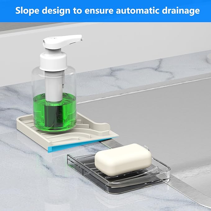 Sponge Holder for Kitchen Sink, Dish Sponge Holder & Soap Tray