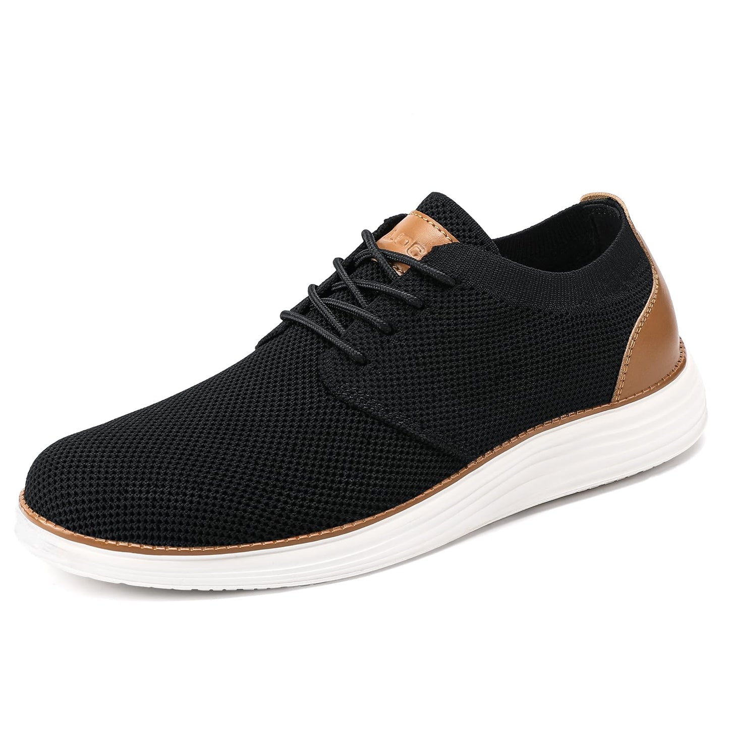 VILOCY Men's Fashion Dress Sneakers Casual Walking Shoes Business Oxfords Comfortable Breathable Lightweight Tennis Zapatos para Hombre Black,US7.5 EU40