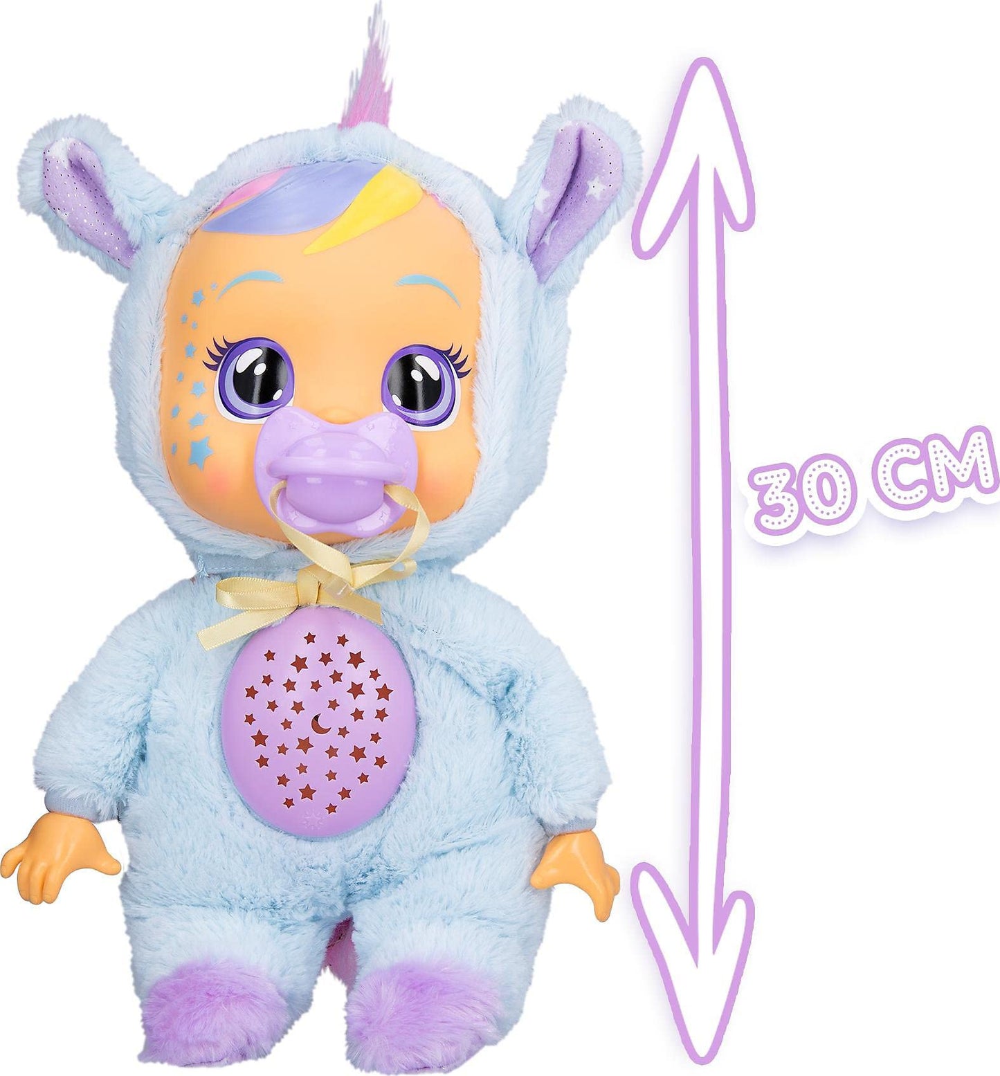 CRY BABIES Goodnight Starry Sky Jenna / Sleepy Time Baby Doll with LED Lights tears, Lullabies and Star Projector Night Light - Bedtime doll for Kids 18M+ age