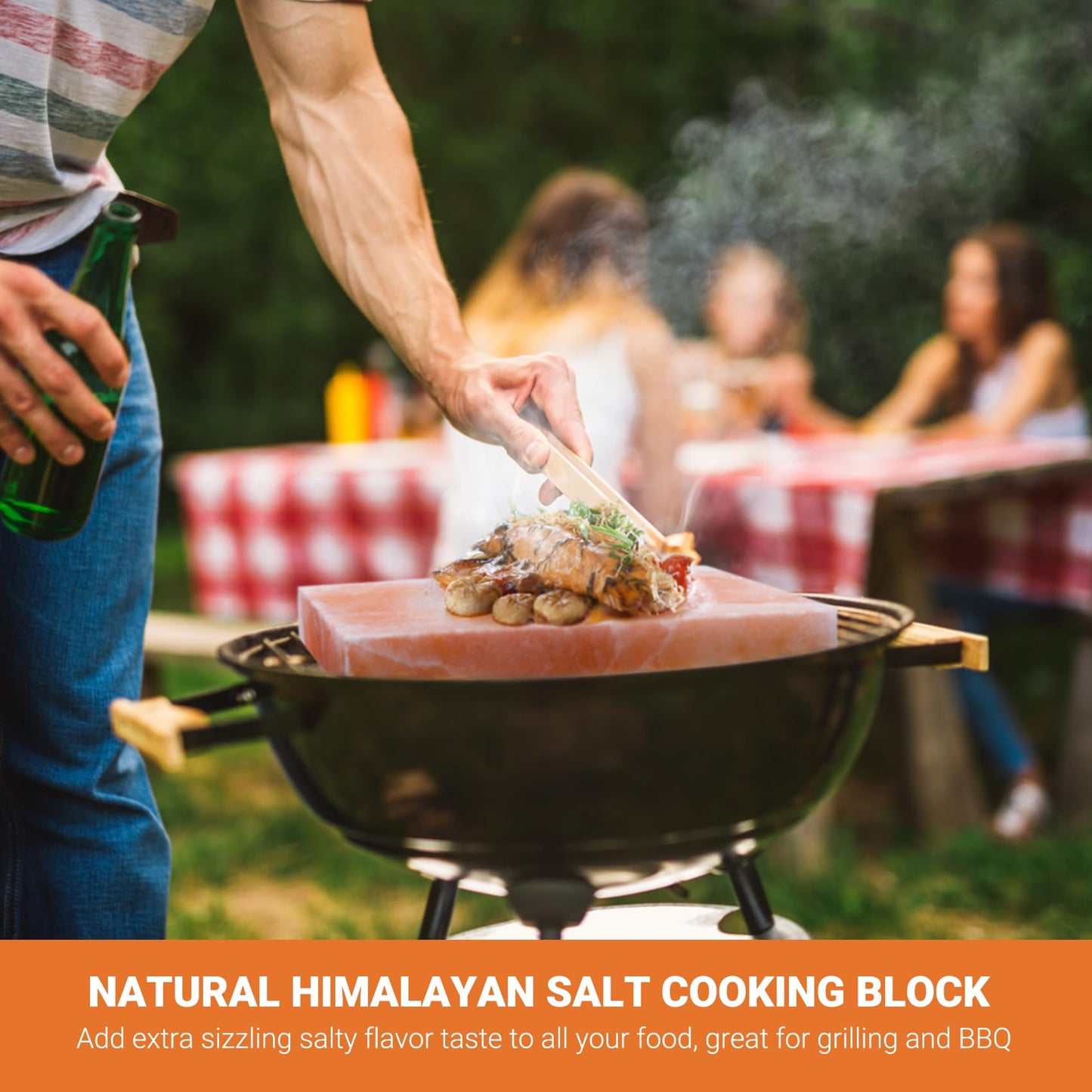 Onlyfire Himalayan Salt Block For Grilling, Cooking, Searing, Cutting and Serving, 12" X 8" X 1.5" Food Grade Himalayan Pink Salt Stone Natural Salt Rock, BBQ Cooking Gifts for Cooks, Men, Women, Chef