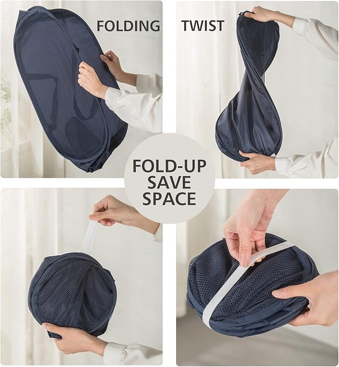 Sturdy Mesh Laundry Hamper Basket Bag, Pop up Basket