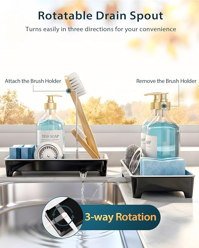 Minimalist Sink Caddy, Rustproof Sponge Holder