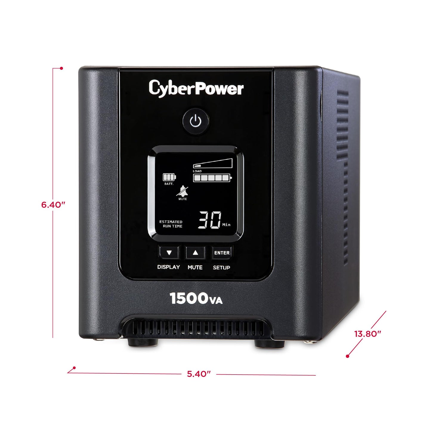 CyberPower OR1500PFCLCD PFC Sinewave UPS System, 1500VA/1050W, 8 Outlets, AVR, Mini-Tower