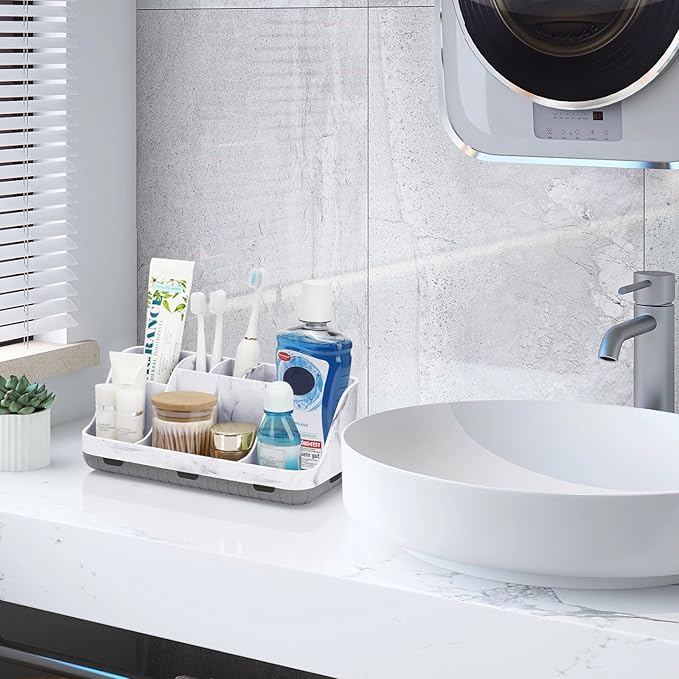 Marble Bathroom Countertop Organizer
