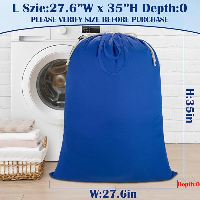 Laundry Bag with Handles & Drawstring Closure 27.6”Wx35"H, Thick Laundry Bag