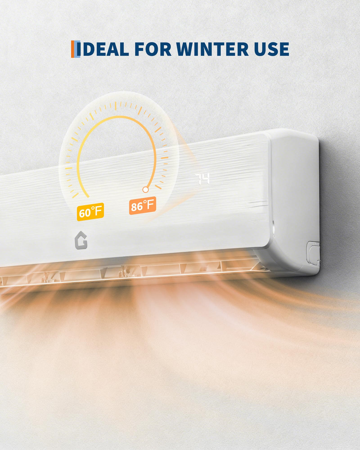 GarveeTech 18000 BTU Mini Split Air Conditioner - 19 SEER2 Ductless Inverter AC with 208-230V, Cools Up to 1250 Sq. Ft, Built-in Heat Pump System, White