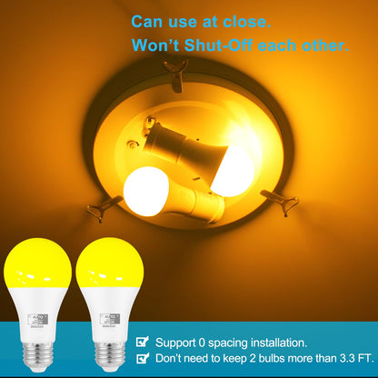 Dusk to Dawn Light Bulbs, Auto On/Off Light Sensing LED Bulbs Outdoor, Vintage Amber, Edison ST19 2-Pack, 6.5W 700LM 60W Equivalent, HQ-H027