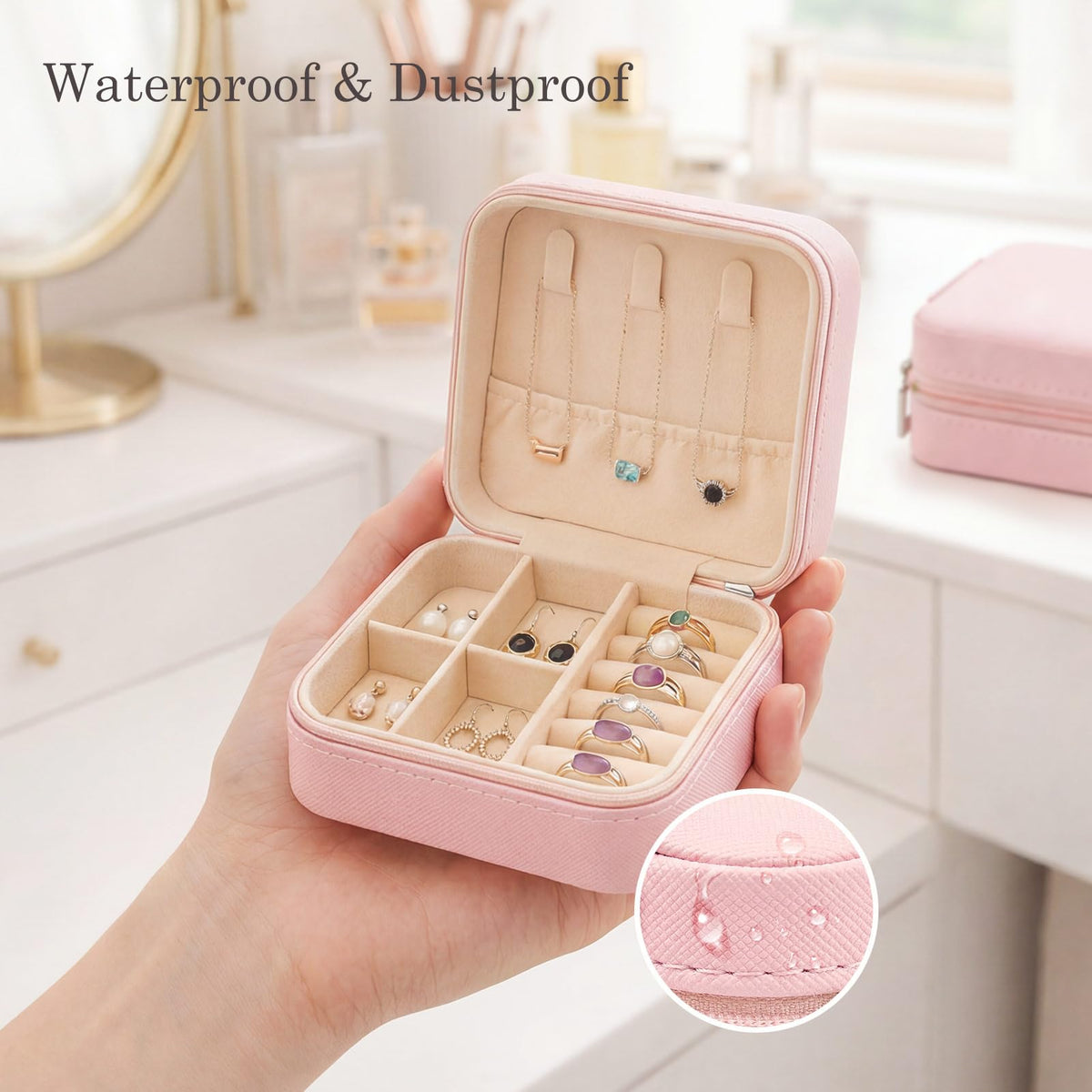 Easytle 24 Pcs Travel Jewelry Box Exquisite Travel Jewelry Case Portable Jewellery Storage Holder Organizer Box Small Jewelry Organizer for Rings Earrings Necklaces Pendants Bracelets Watches