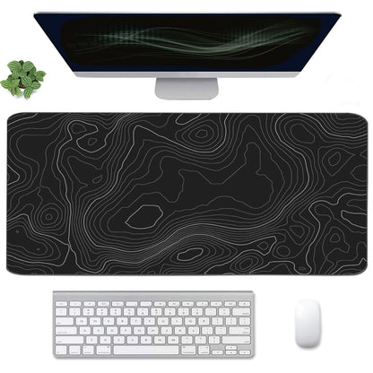 Topographic Mouse Pad, Extended Gaming (35.4x15.7 in), Desk Mat Laptop Waterproof Decor Writing for Work, Game, Office, Home - Topographic Contour