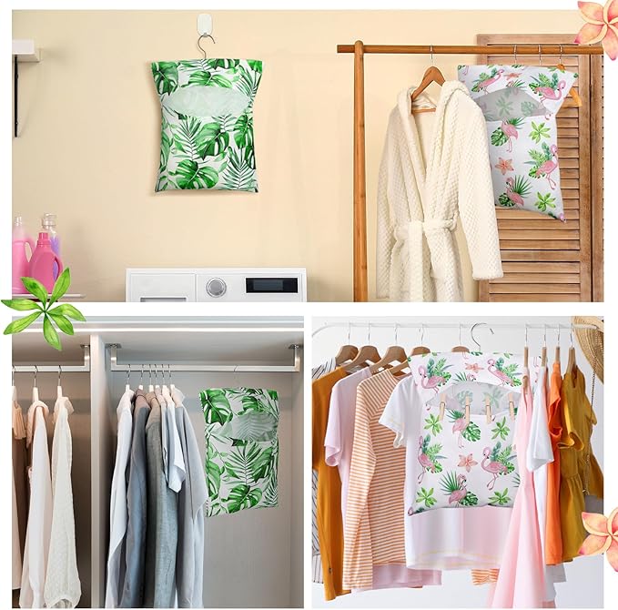 2 Pcs Clothespin Bag with Hanging Hook Waterproof Laundry 13" x 12" Clothes Pin