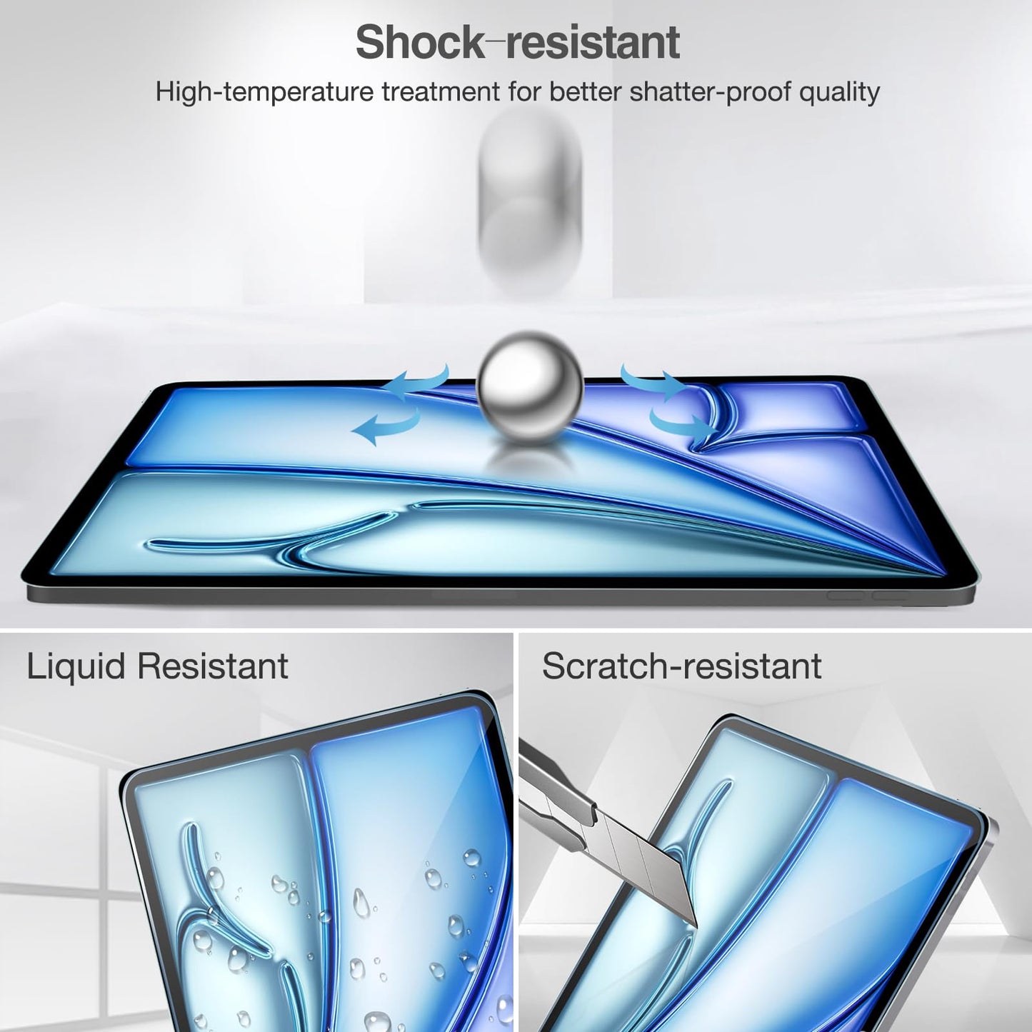ProCase 2 Pack Screen Protector for iPad 9th 8th 7th Generation 10.2 Inch (2021/2020/2019), Tempered Glass Film for A2602 A2603 A2270 A2197 -Clear