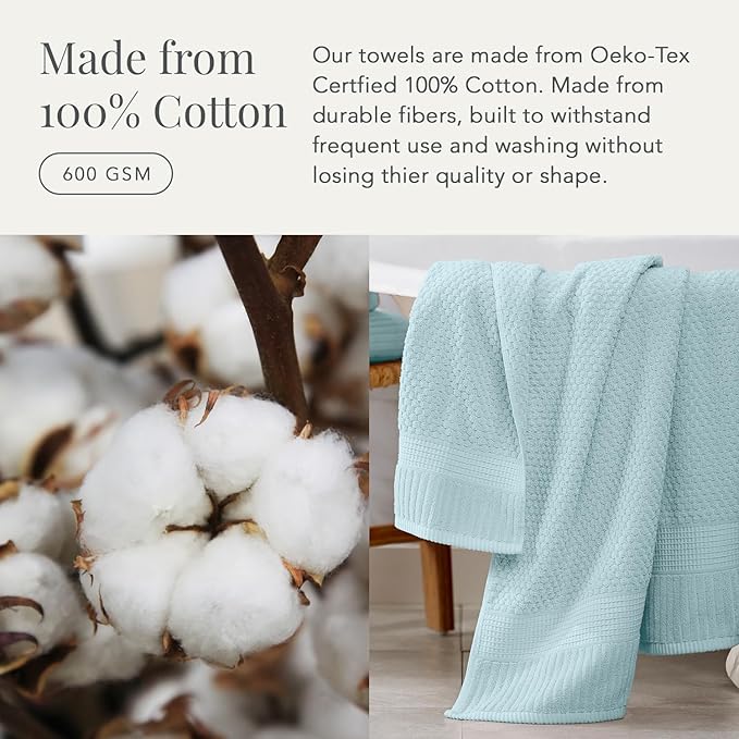 NY Loft 100% Cotton Towel Set 6 Piece | Super Soft & Absorbent Quick-Dry 2 Bath