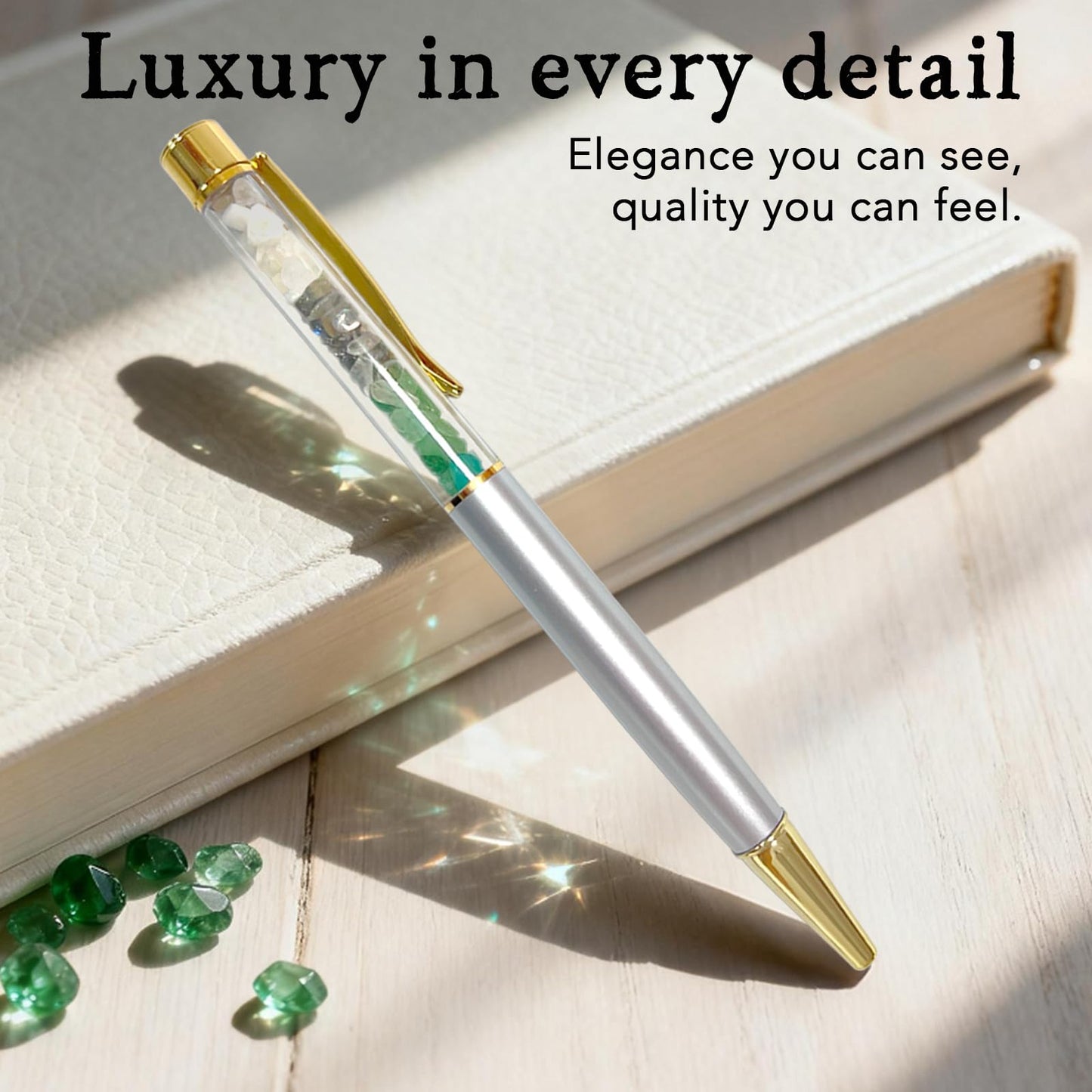 Hesuuho Crystal Pens for Women, New Beginning Inspirational Gifts for Nurses, Teachers, Coworkers & Farewells, Leaving, New Job - with Gift Box & Card, Perfect Mothers Day Gifts