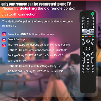 Universal Backlit Remote for Sony TV, for All 2019-2025 Sony Remote Control for Smart TV with Voice Control, Replacement Remote for Bravia XR/XBR/KD Series Google TVs, Backlight, 1 Year Full Warranty