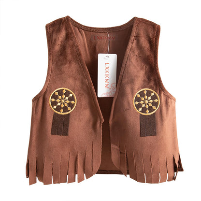 LXKIKMM May's Baby Western Cowboy Style Kids Costume Set Cosplay Costume 12-18 Months