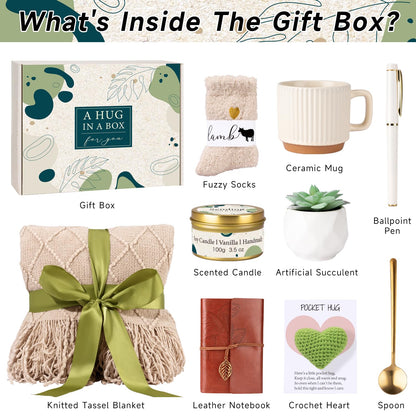 Self Care Gifts for Women Get Well Soon, Birthday Gifts for Women Care Package, Sending Hug Baskets Spa Gift Thinking of You After Surgery Inspirational Gift for New Mom Best Friend Birthday
