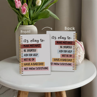 Wheatwin Mental Health Journal, Positive Affirmations Notebook, Inspirational Motivational Journal Therapy Psychology Hardcover Spiral Notebook Gifts for Student Kids Teen, 5.5x8.3