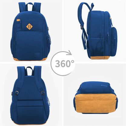KEOFID Classic School Backpack for Boys and Girls Teenager, Travel Bag for Men and Women, Anti theft laptop Backpack with USB Charging Port for College(Blue 19inches)