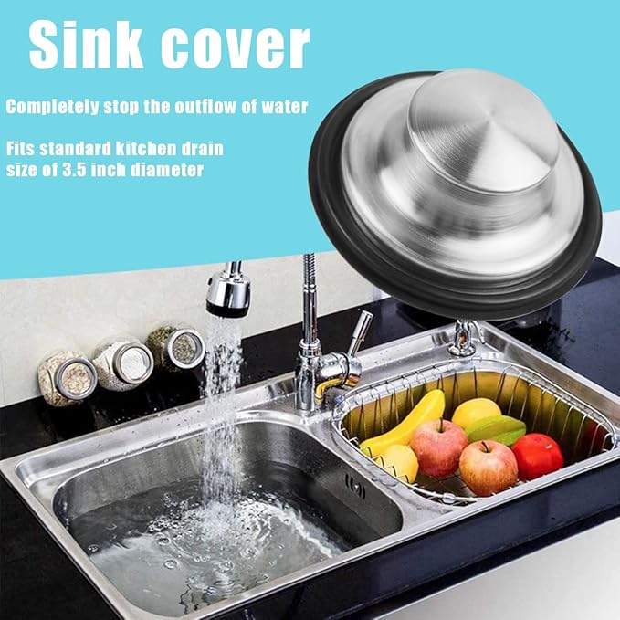 3 Pieces Kitchen Sink Stopper Strainer, 3 in 1 Kitchen Sink Basket Strainer