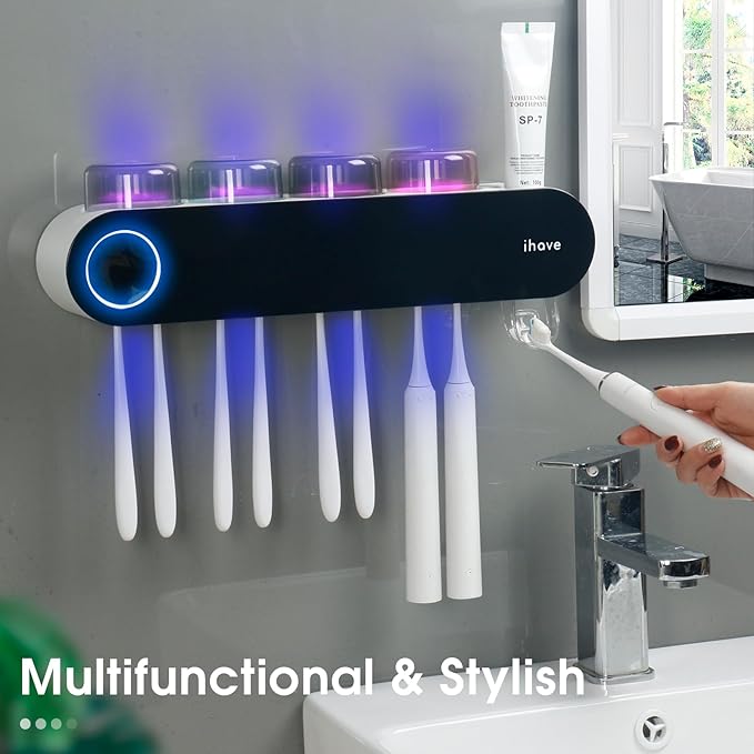 iHave Toothbrush Holders for Bathrooms, UV Toothbrush Sanitizer and Holder
