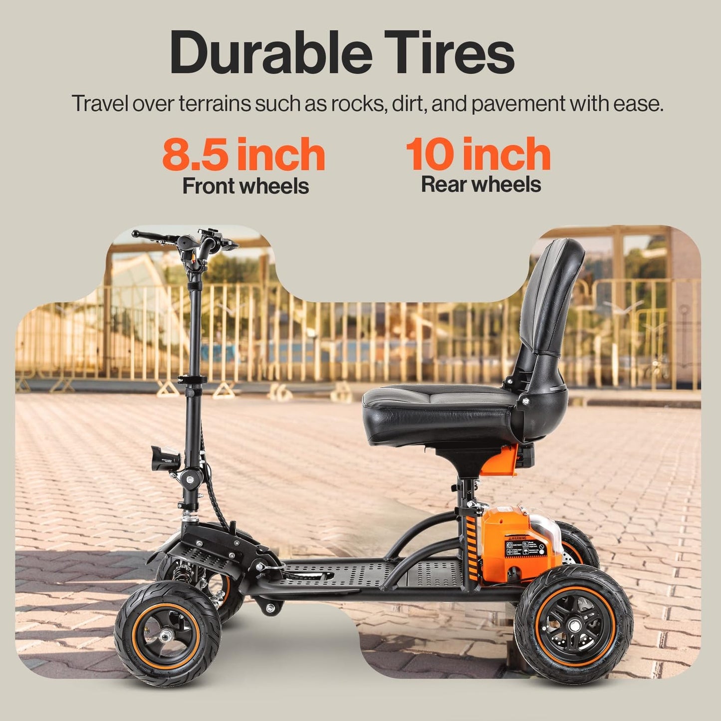 SuperHandy Mobility Scooter Explorer – 4 Wheels & GoRise FS Electric Floor to Stand Lift, 500 Lbs Capacity, Standing Assistance [Bundle Deal]