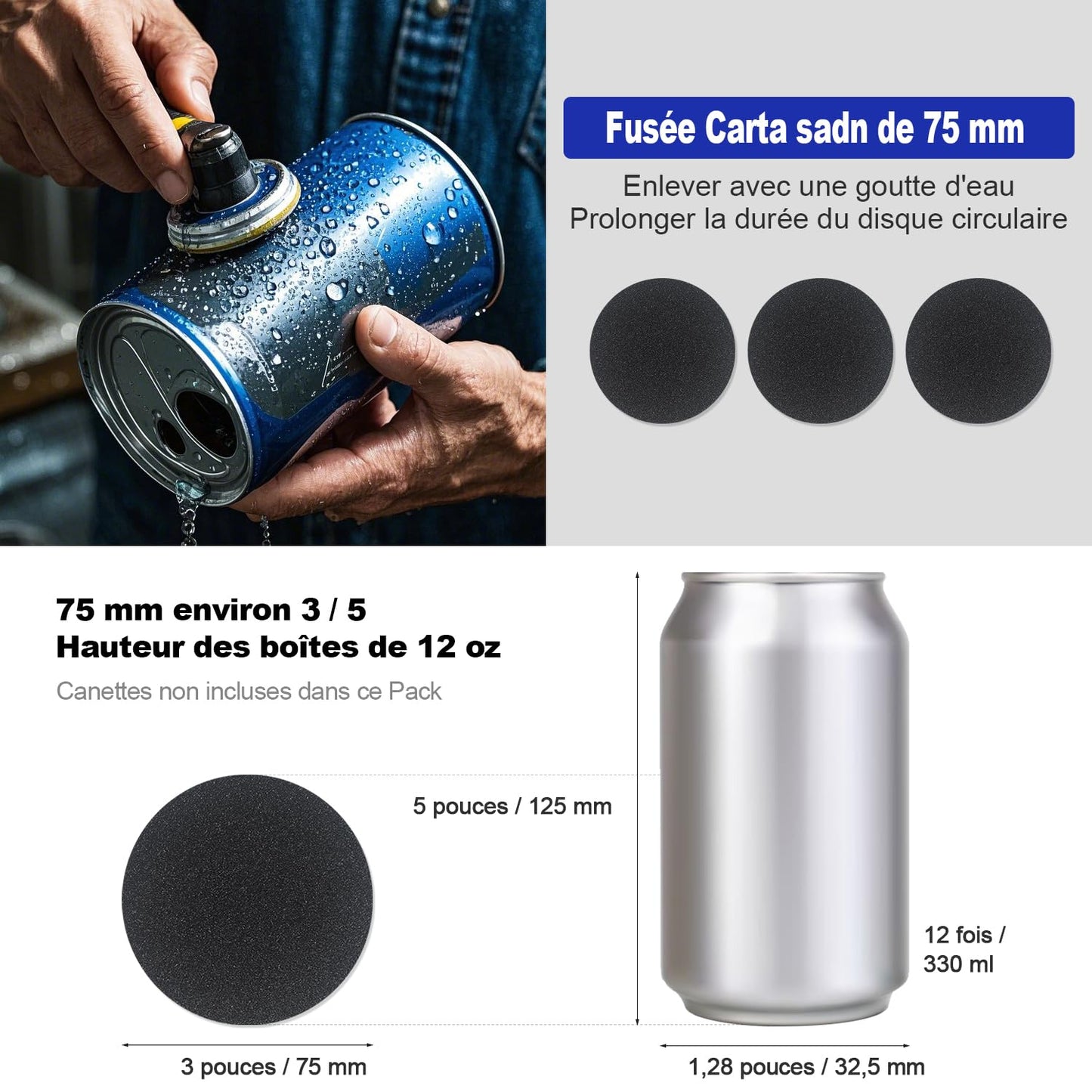 Pomsare 133pcs Sanding Discs Car Polishing Pads Kit for Drill, 75mm Wet and Dry Sandpaper 60-10000 Grits, Car Headlight Restoration Kit, Drill Sanding Attachments Buffing Pads for Auto, Wood and Metal