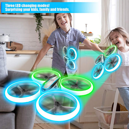 AVIALOGIC Q9 Drones for Kids,RC Drone with Altitude Hold and Headless Mode,Quadcopter with Blue & Green Lights,Propellers Full Protect and Double Batteries,Easy to fly Gift Toy for Boys and Girls