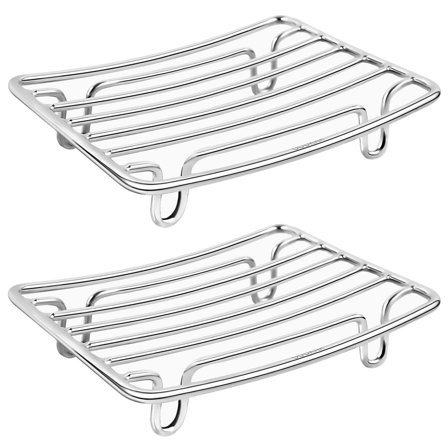 GUUKAR Bar Soap Dish Holder for Shower Bathroom Stainless Steel Rust Proof Self Draining, Chrome-2 Pack
