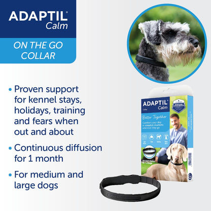 Adaptil Calm-On-The-Go Collar For Dogs Medium / Large, Adaptil Calming Dog Collar Helps Reduce Dog Anxiety With Natural Pheromones, Dog Calm Collar Helps To Reduce Stress And Behavioural Issues