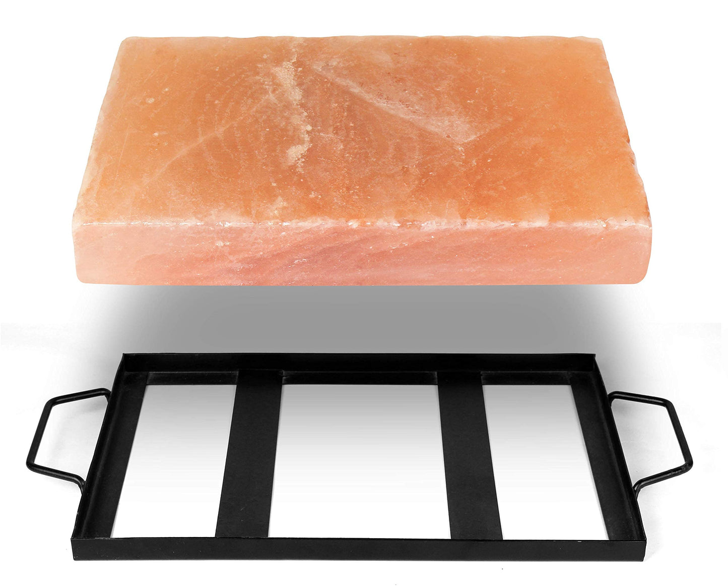 Himalite Himalayan Salt Block for Cooking – 12x8x1.5” Natural Rock Salt Plate with Stainless Steel Tray – Grill, Sear, Chill & Serve – Gourmet Gift for Chefs, Men & Women