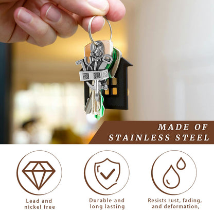 MEDIHOOL 20PCS Tools Keychains, Toolbox Pendant Keychain with Wrench Hammer Screwdriver Charm Gift for Dad & Handymen DIY Enthusiasts