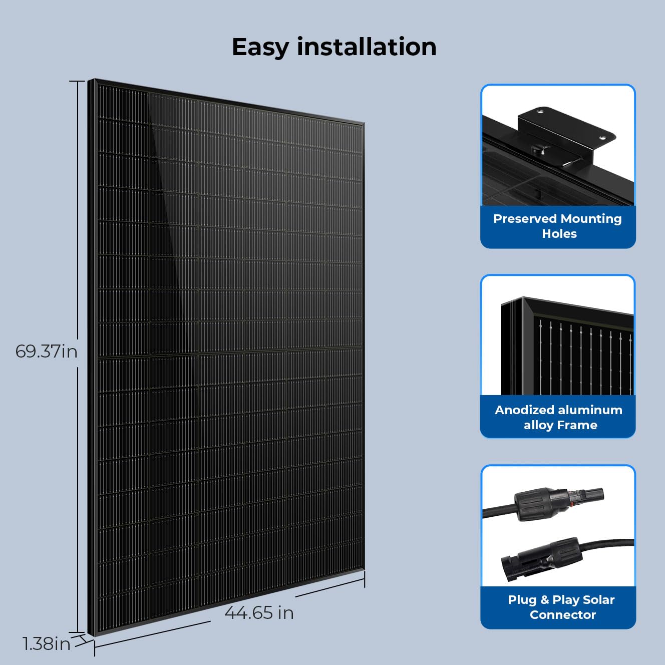 SUNGOLDPOWER 18PCS 450W Bifacial Solar Panels,N-Type 16BB,UL61730,Vmp 31V Each,HE Up to 30% Extra Power,for Home Backup,Farm,Residential&Commercial On/Off-Grid Systems(18 * 450W Bifacial)
