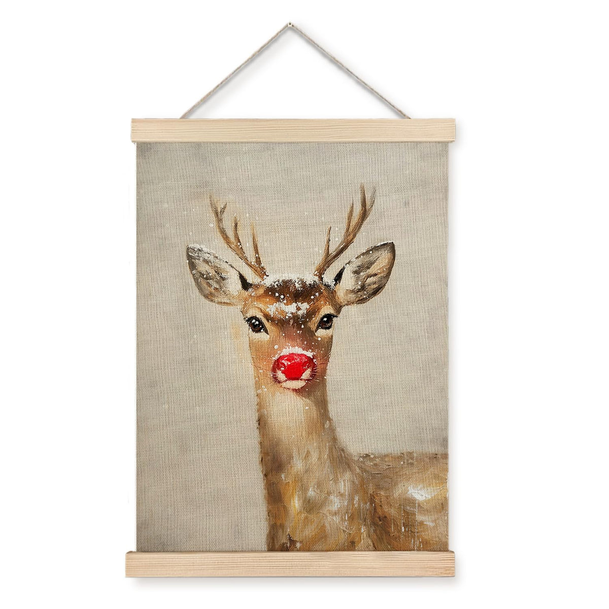 Luvadian Winter Wall Art - Rudolph Red Nose Reindeer, 16x24 Inch